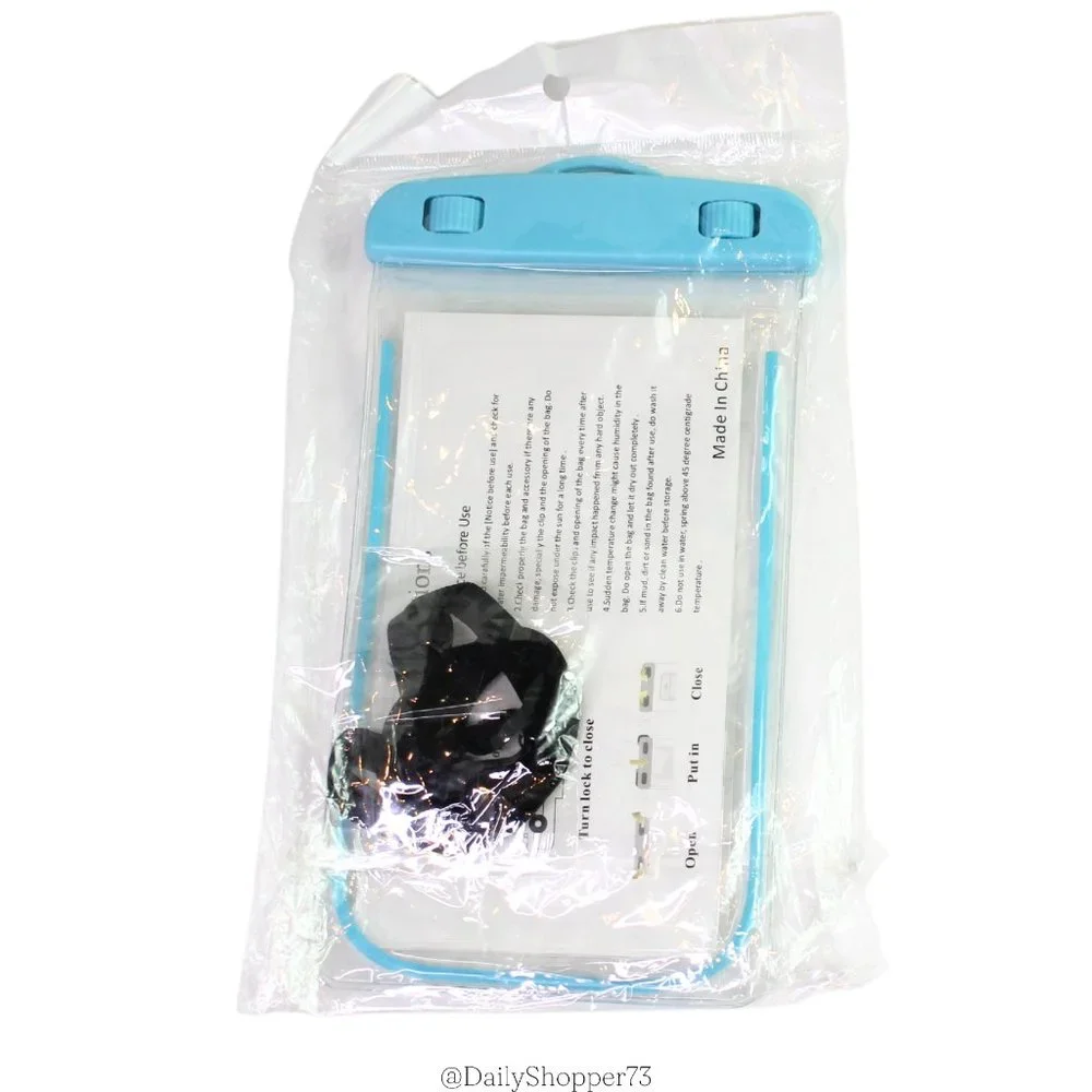 Translucent Waterproof Sleeve for Smart Phones with Black Strap